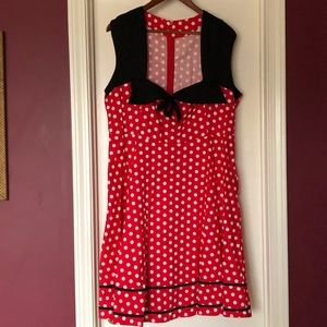 Red polka dot dress